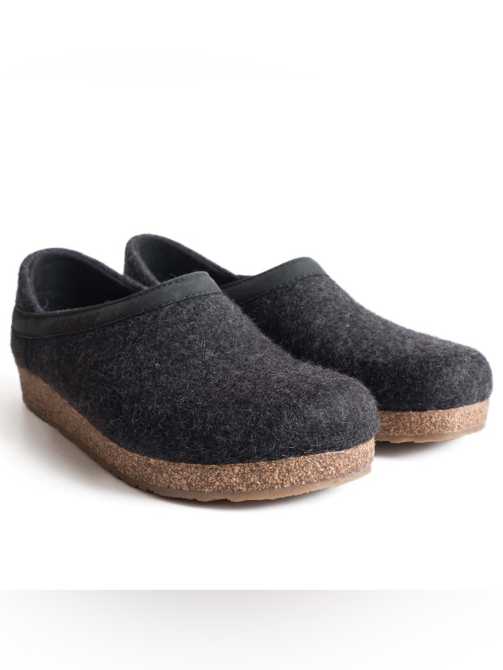 Haflinger Grizzly GZH Clogs Graphite Felted Wool Slippers Unisex EU 42 NWOT
